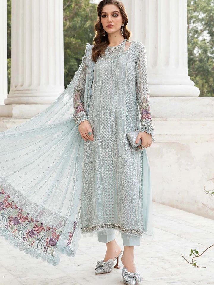EMBROIDERED CHIFFON SUIT | MPC-24-103