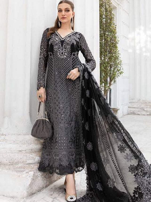 EMBROIDERED CHIFFON SUIT | MPC-24-101
