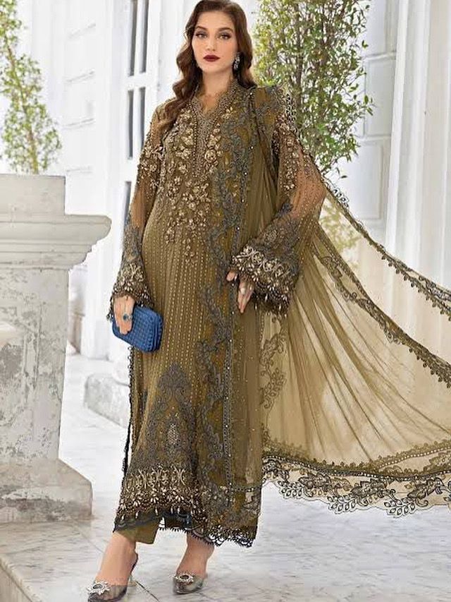 EMBROIDERED CHIFFON SUIT | MPC-24-108